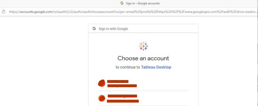 Tableau Integration to Google Sheets